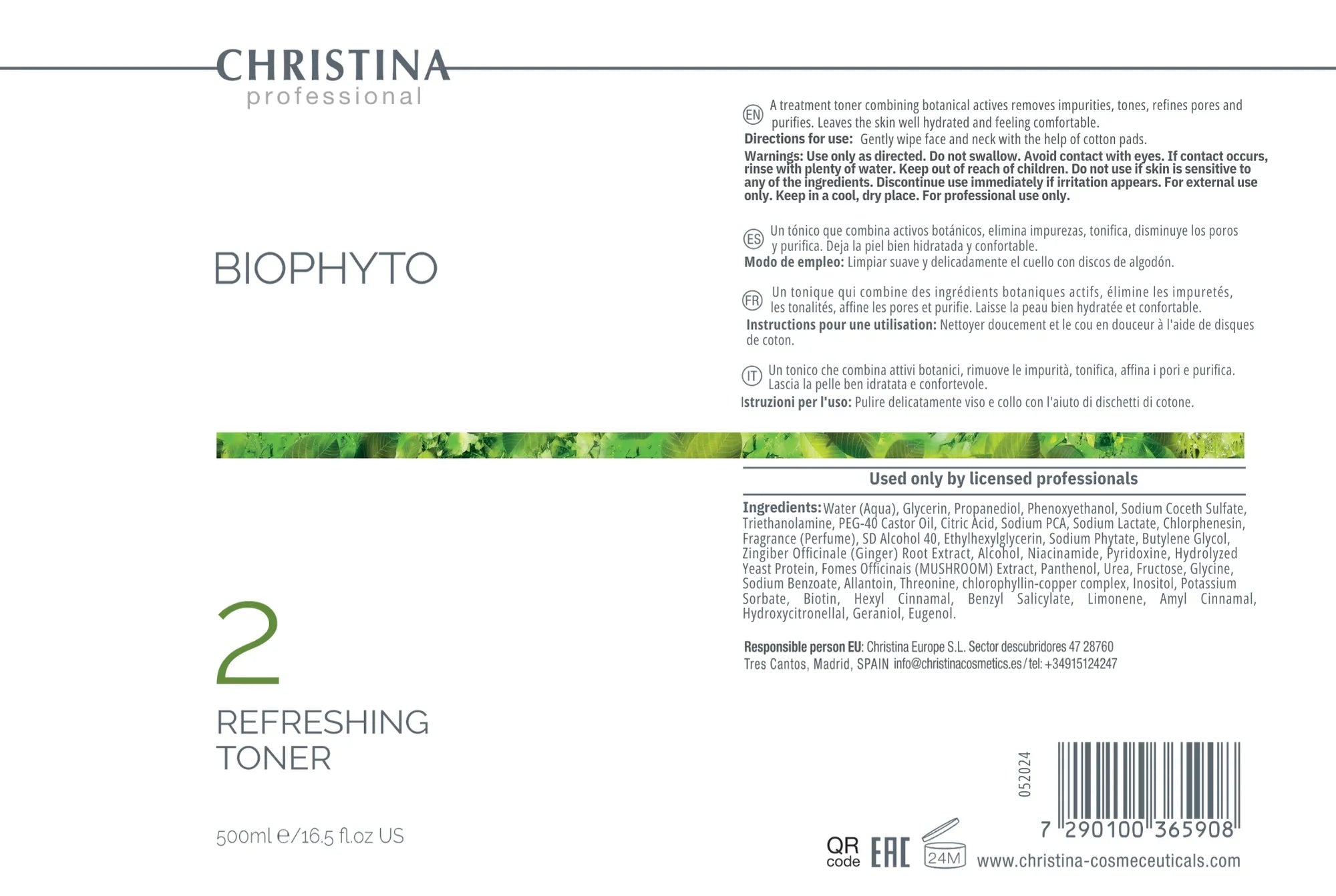 Christina BioPhyto 2 Refreshing Toner – tonik do twarzy – na trądzik