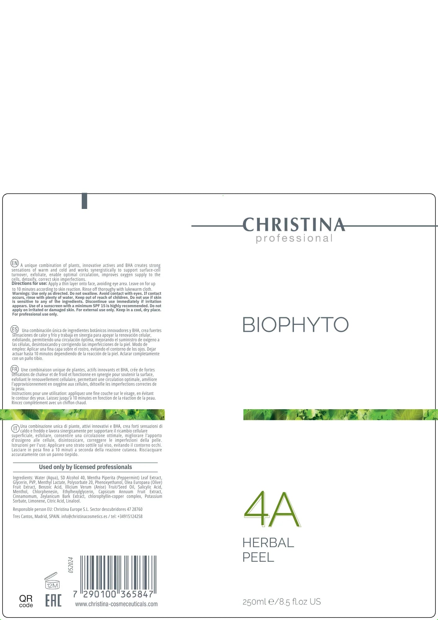 Christina BioPhyto 4a Herbal Peel – peeling do twarzy – SPF – na trądzik