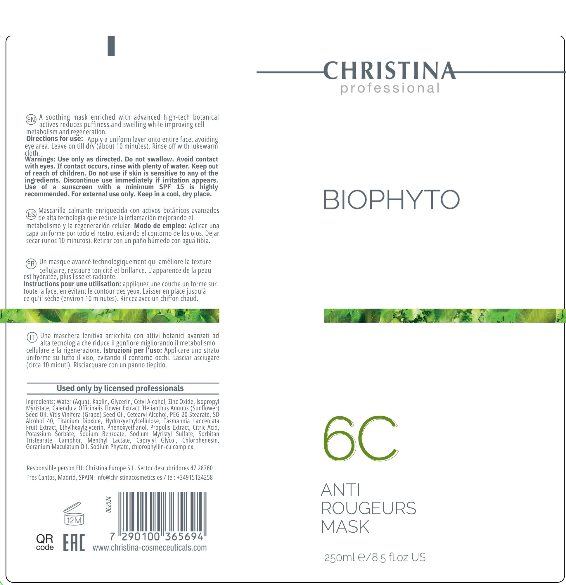 Christina BioPhyto 6c Anti rougeurs mask – maska do twarzy – SPF – na cerę naczynkową – mask