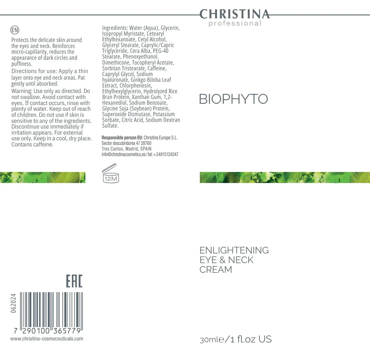 Christina BioPhyto Enlightening Eye and Neck Cream Krem_30 ml