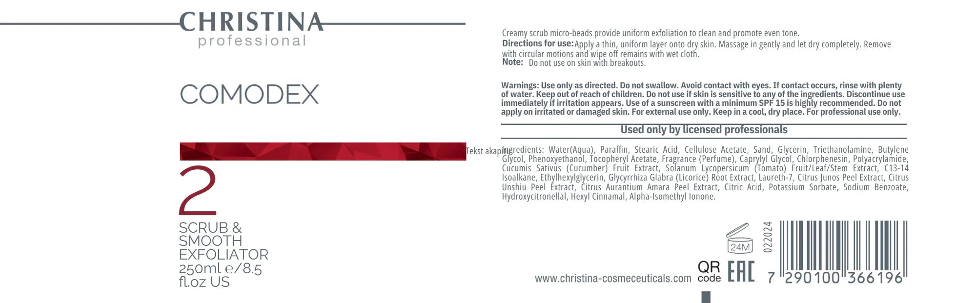 Christina Comodex 2 Scrub&Smooth exfoliator – peeling do twarzy – na trądzik
