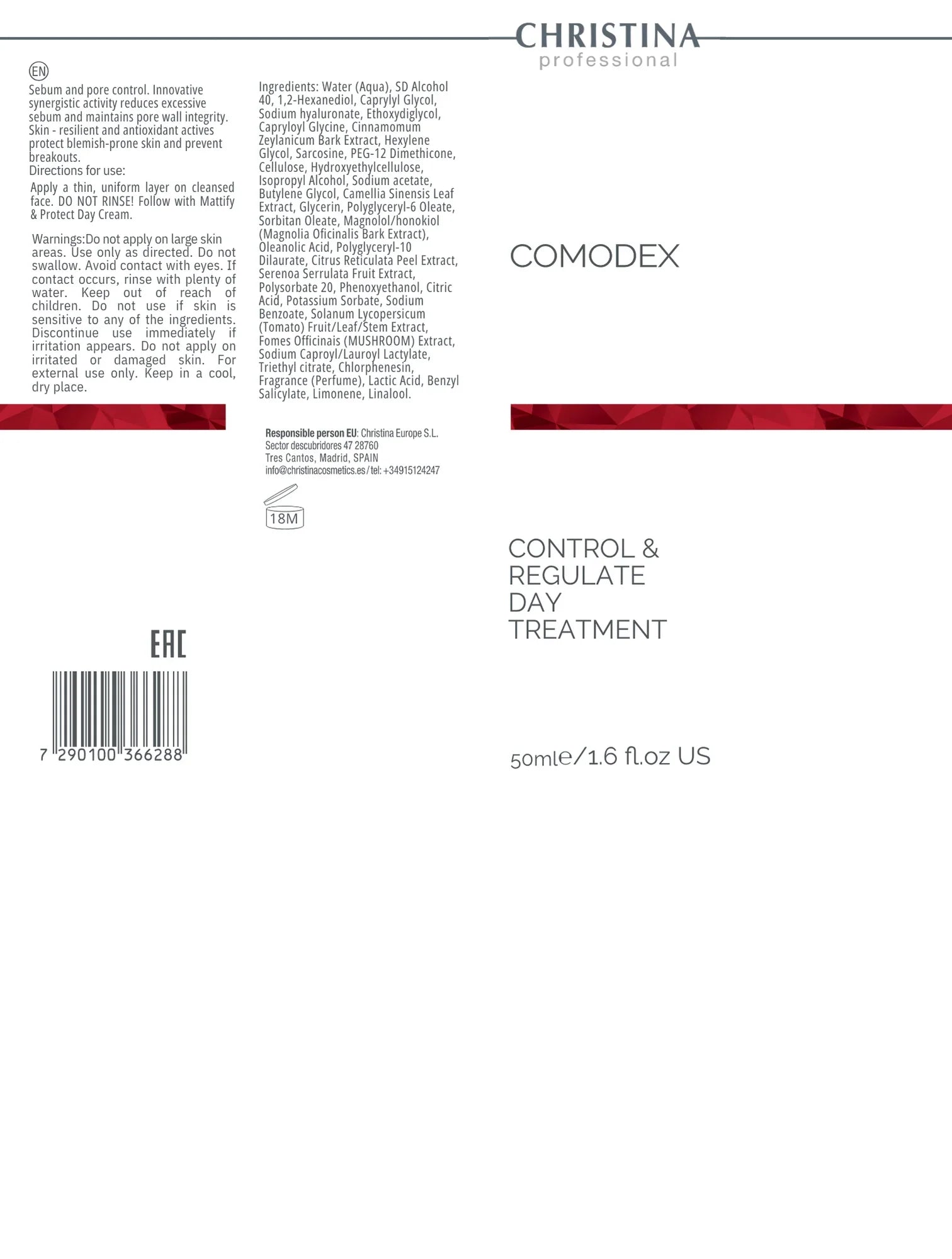 Christina Comodex Control & Regulate Day Treatment – serum do twarzy – na trądzik – serum