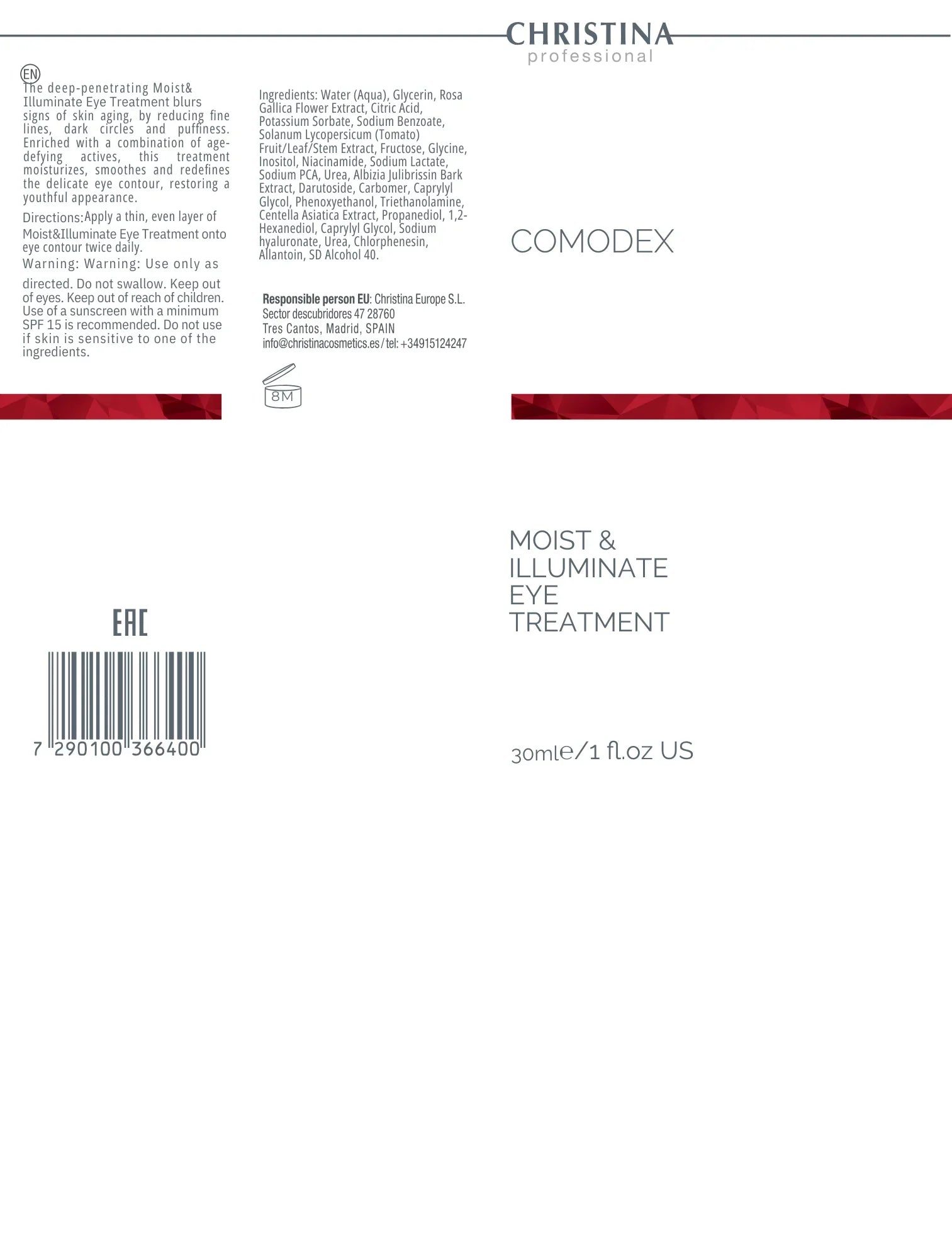 Christina Comodex Moist & Illuminate Eye Treatment – krem pod oczy – na trądzik – cream