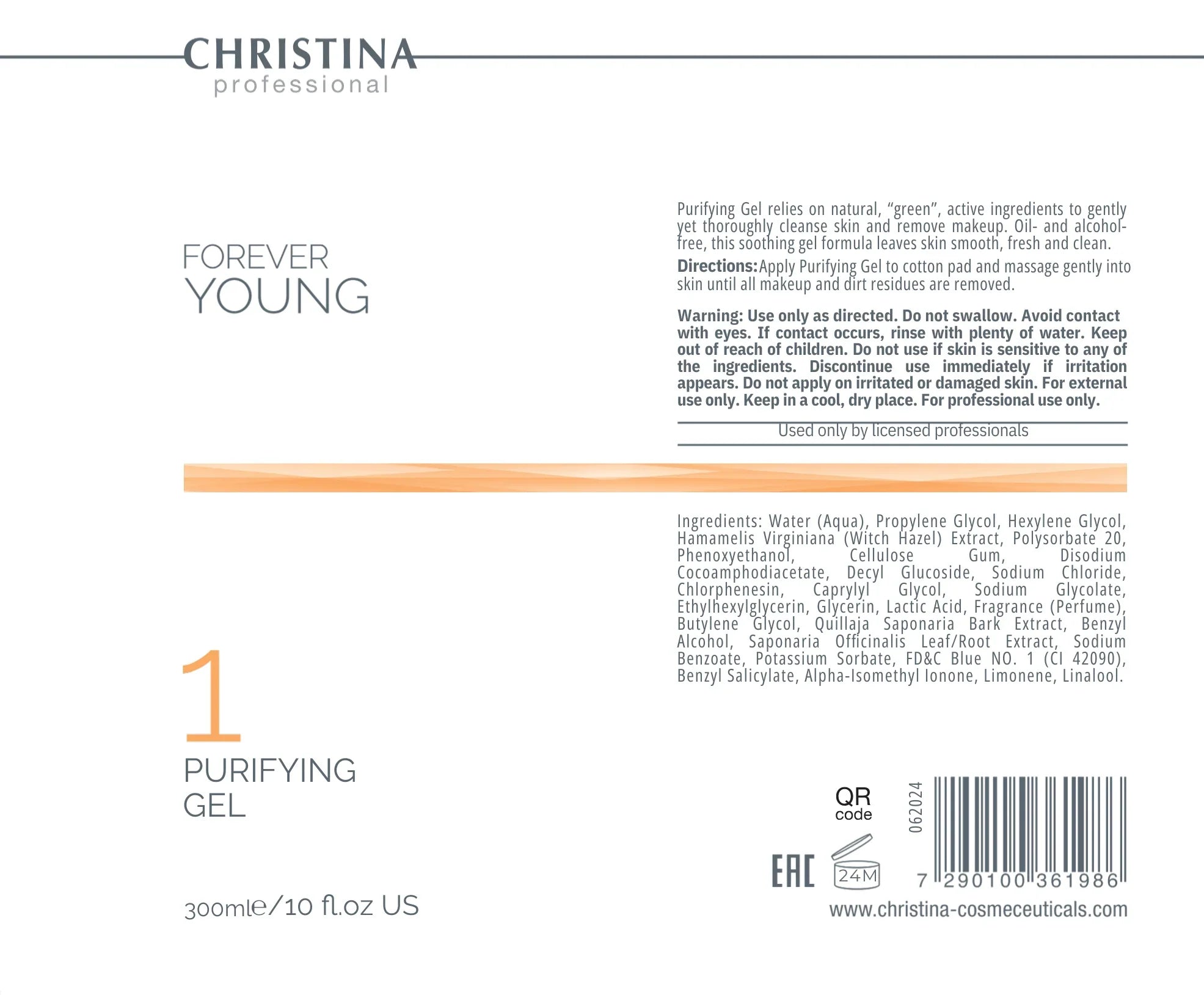 Forever Young Purifying Gel (krok 1) Żel z peptydami regulacja sebum