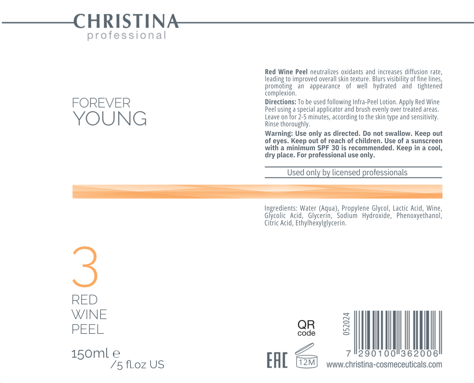 Peeling na bazie czerwonego wina рН 1,5-2,2 (krok 3)