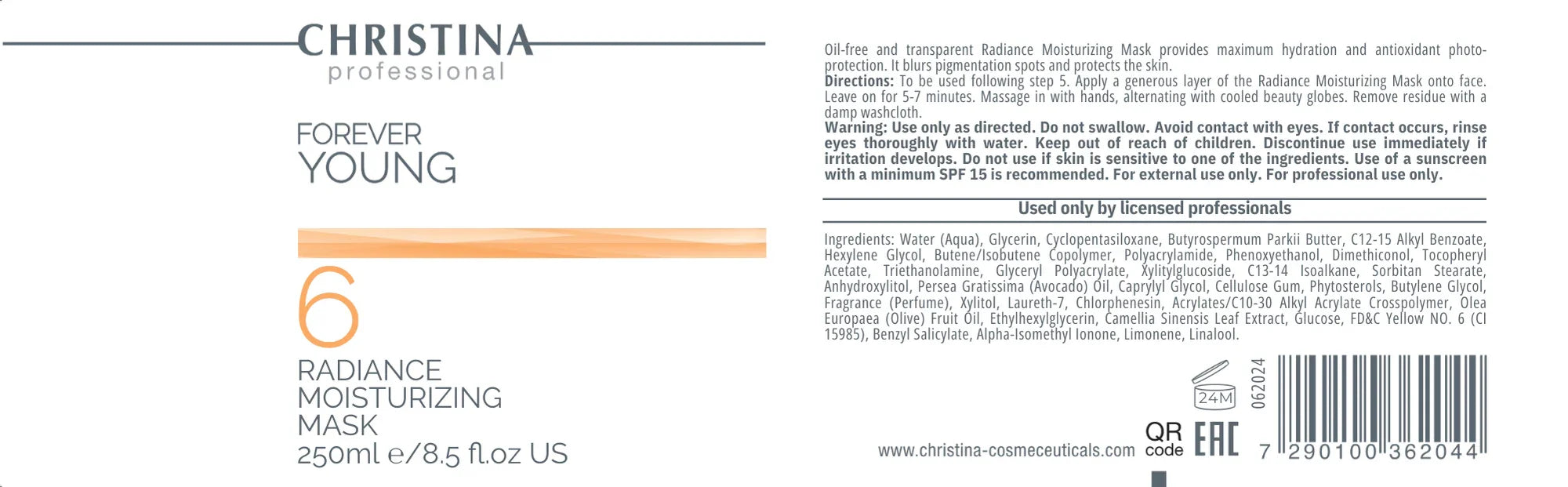 Maska nawilżająca «Blask» (krok 6) zapewnia intensywne nawilżenie i ochronę przed szkodliwym działaniem promieni UV.