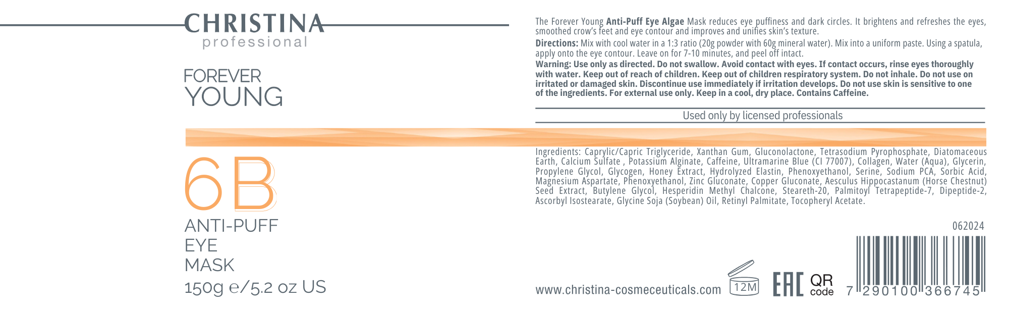 Maseczka alginatowa przeciw opuchliźnie wokół oczu (krok 6B)