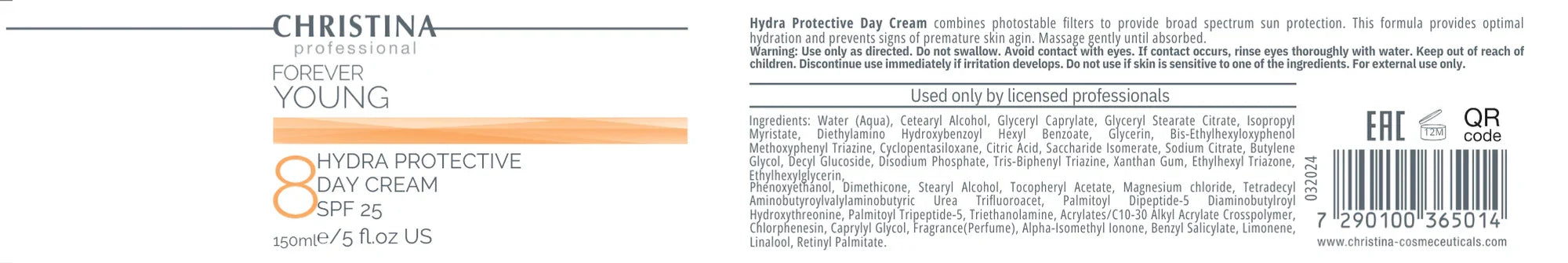 Forever Young Hydra Protective 日霜 SPF 25(步驟 8)抗皺日霜 SPF 25,含勝肽
