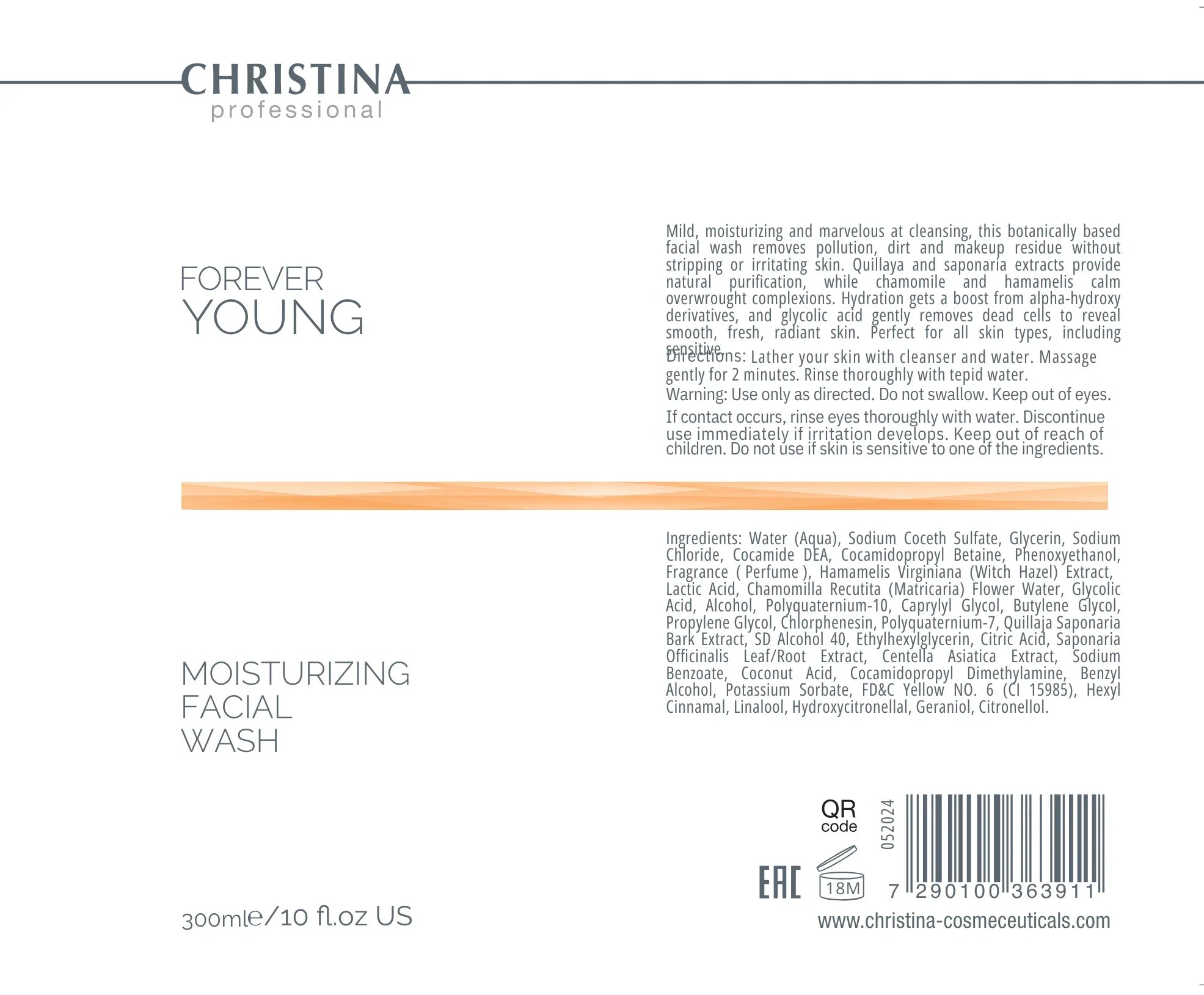 Forever Young Moisturizing Facial Wash