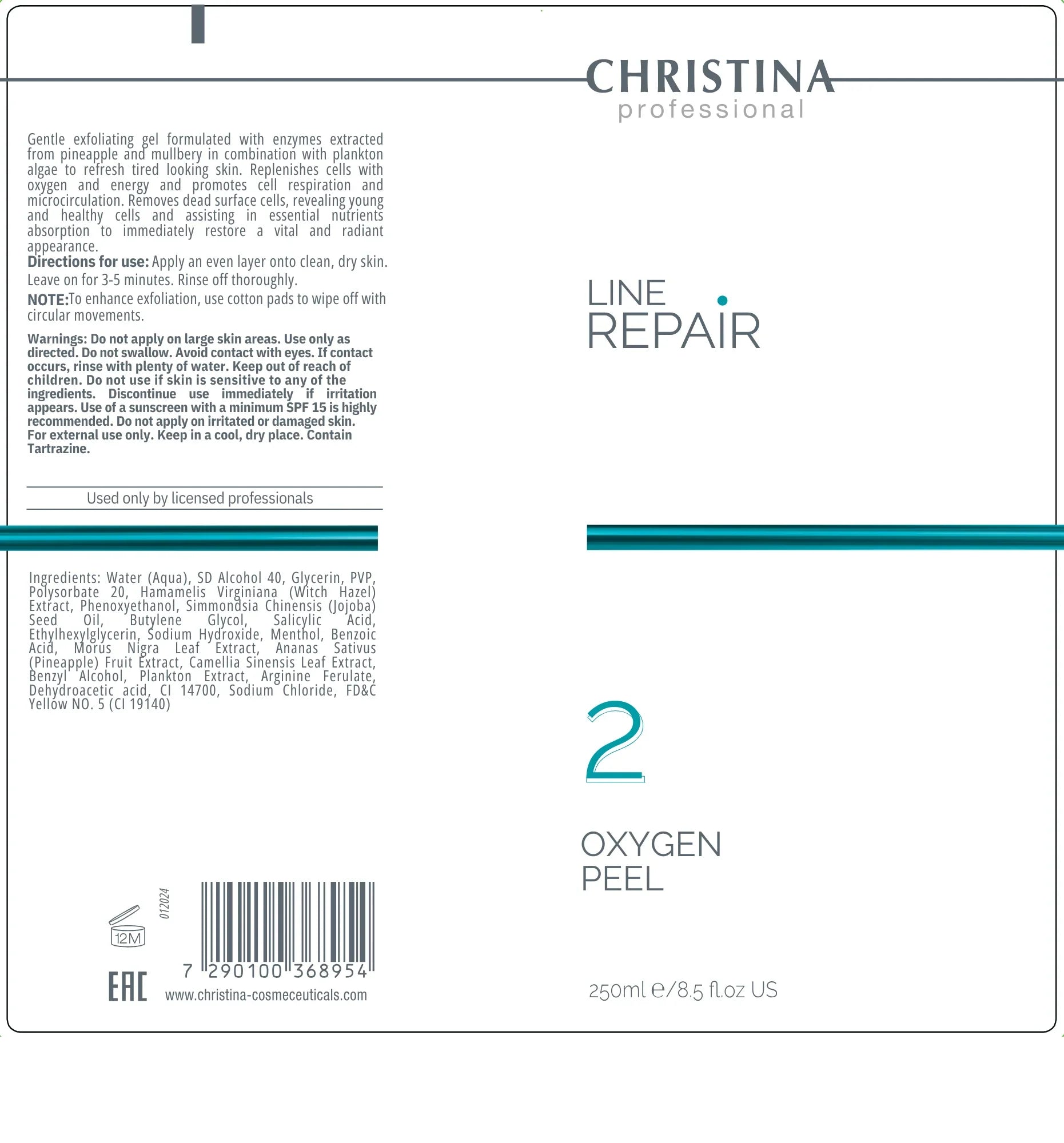 Christina Line Repair 2 Oxygen Peel – peeling do twarzy – SPF