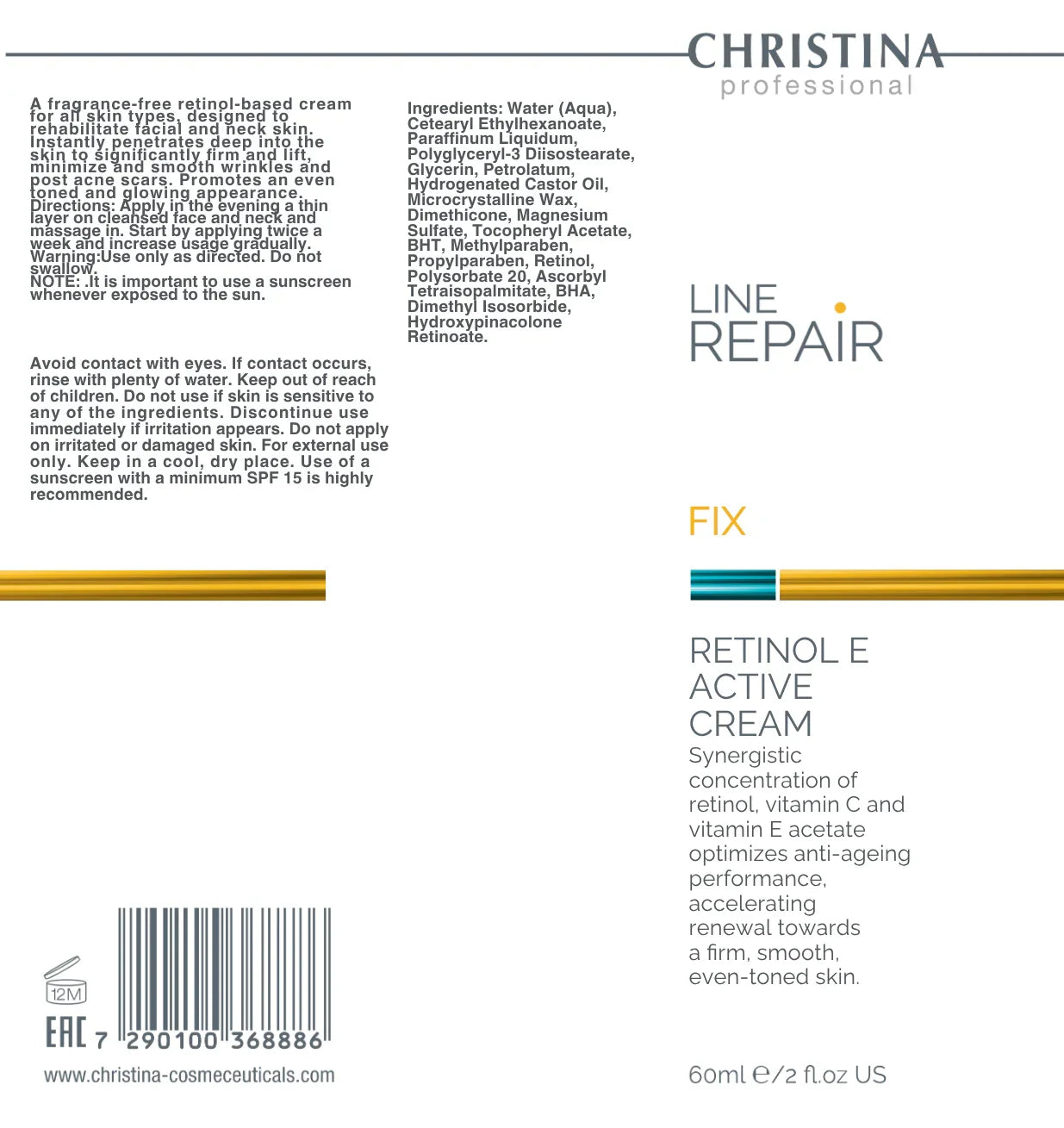 Christina Line Repair Fix Retinol E Active Cream – retinol