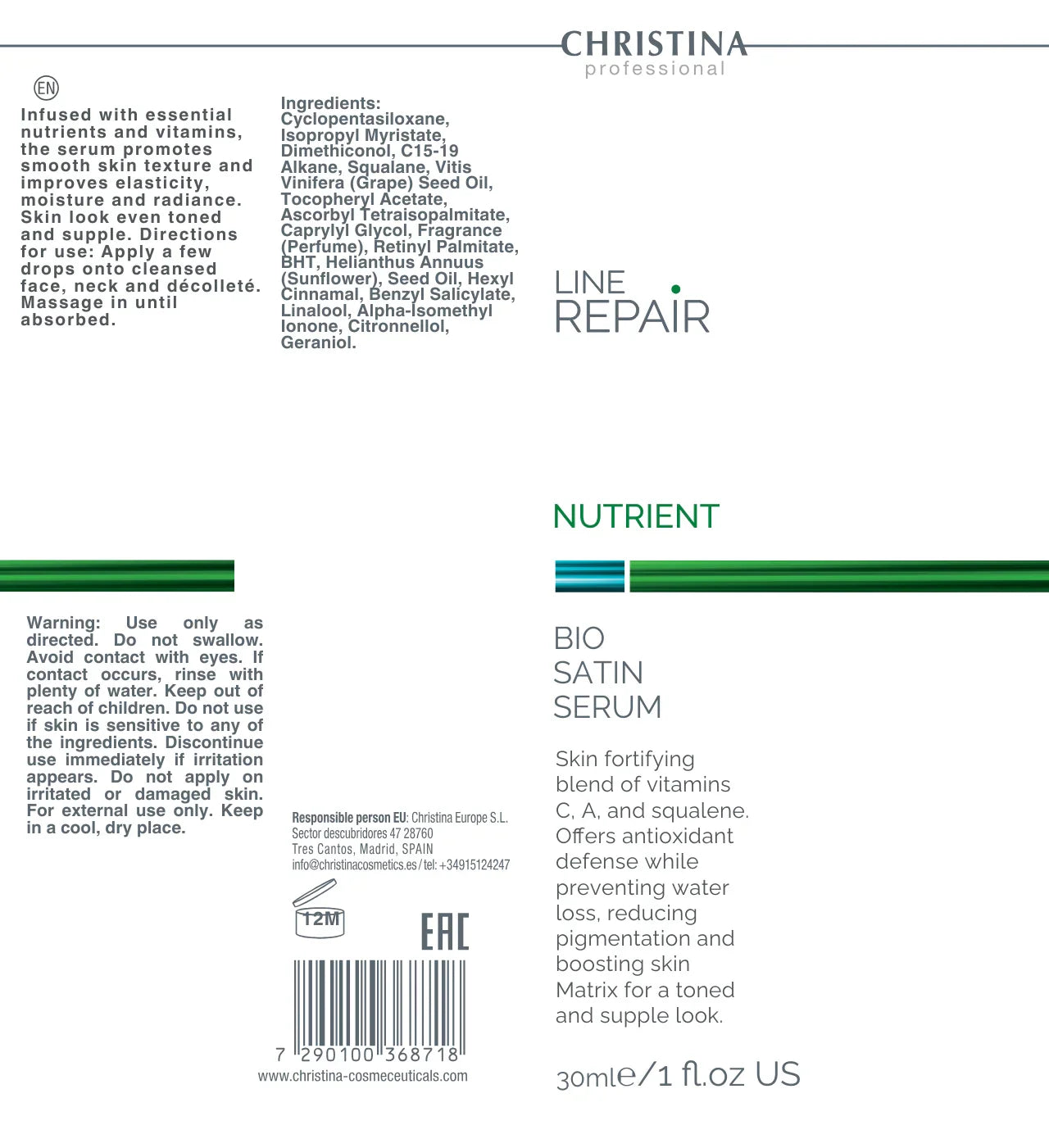 Christina Line Repair Nutrient Bio Satin Serum – retinol – serum