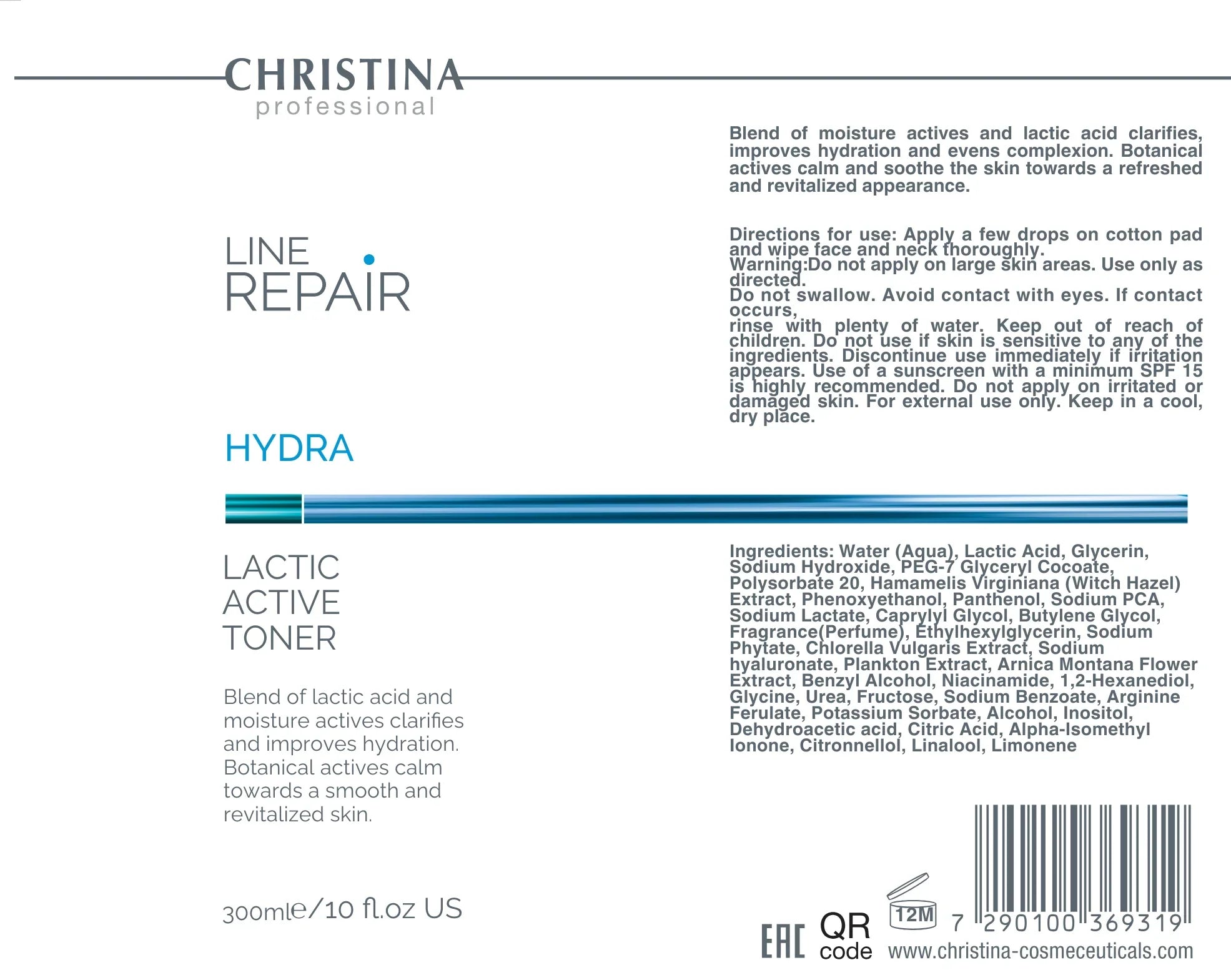 Christina Line Repair Hydra Lactic Active Toner – tonik do twarzy