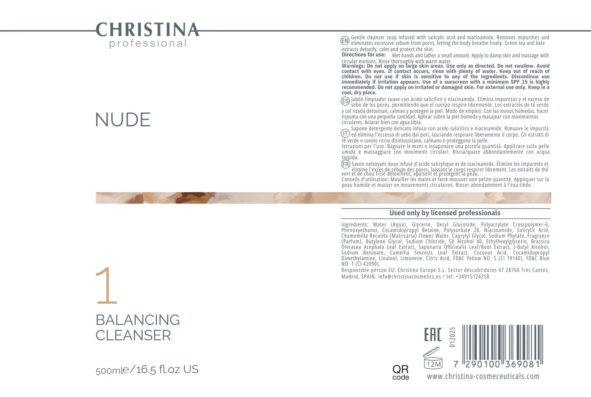 Christina Nude 1 Balancing Cleanser – kosmetyk oczyszczający – na trądzik