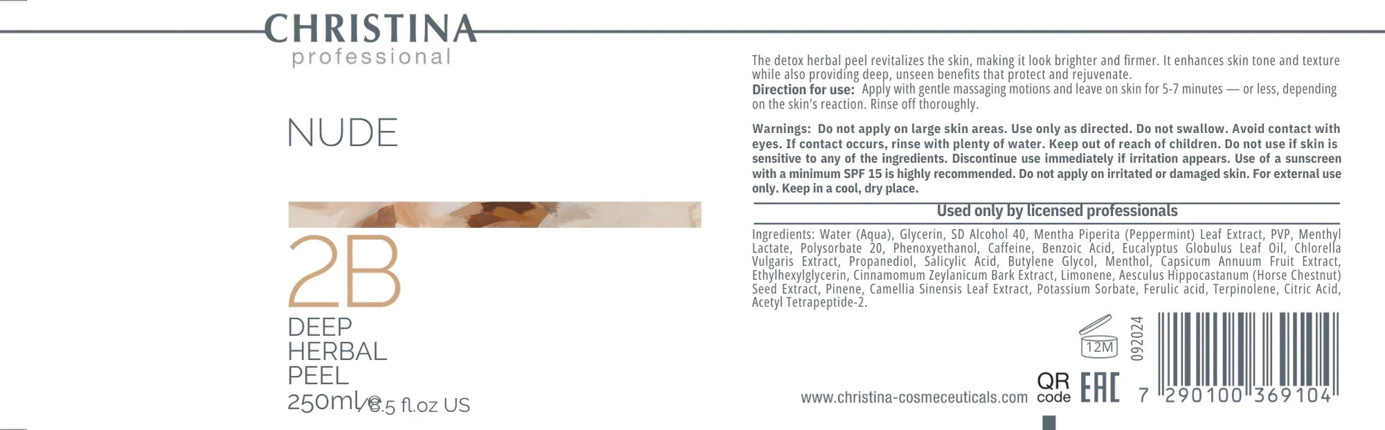 Christina Nude 2B Deep Herbal Peel – peeling do twarzy – SPF