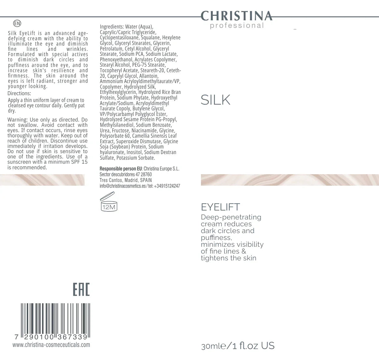 Christina Silk Eye Lift Cream – krem pod oczy – cream