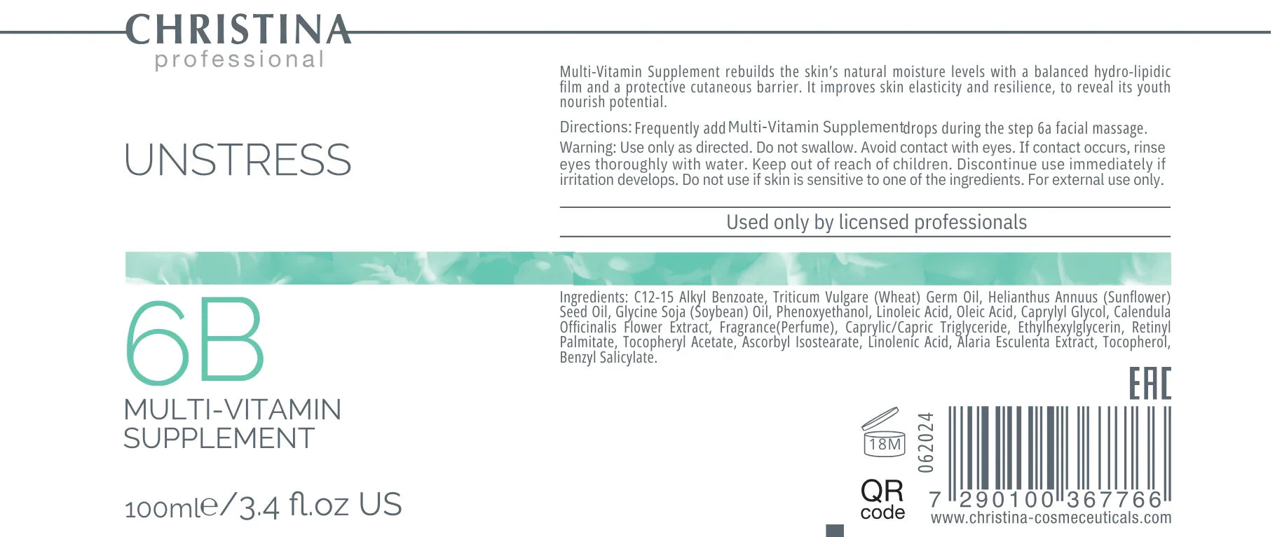 Christina Unstress Step 6b:Multy Vitamin Supplement – na cerę naczynkową
