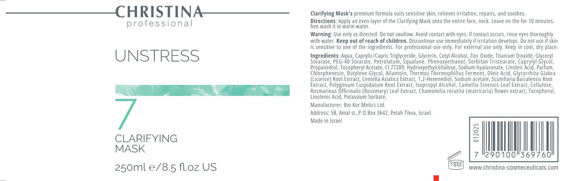 Christina Unstress Step 7: Clarifying Mask – maska do twarzy – na trądzik – na cerę naczynkową – mask