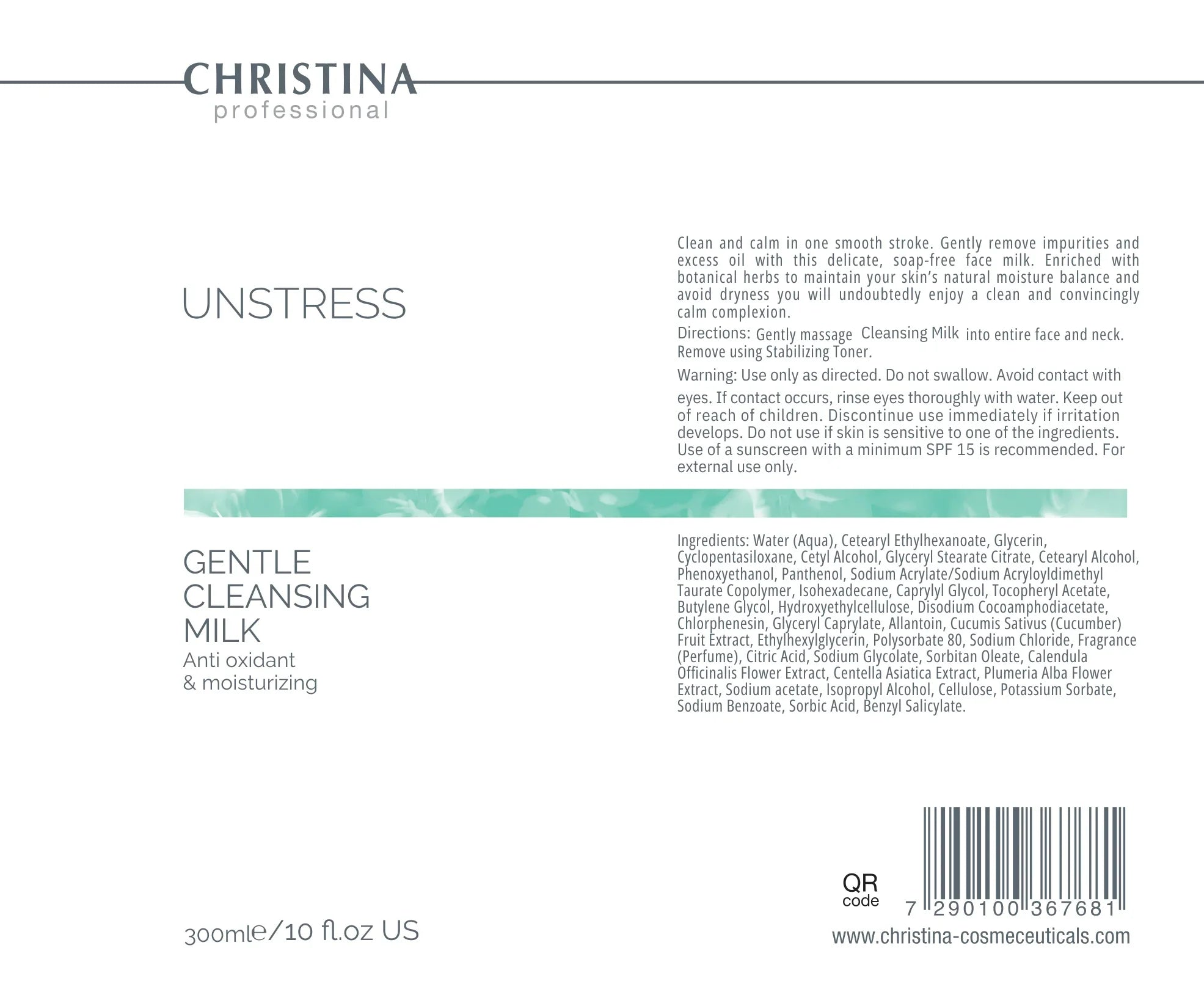 Christina Unstress Gentle Cleansing Milk – na cerę naczynkową