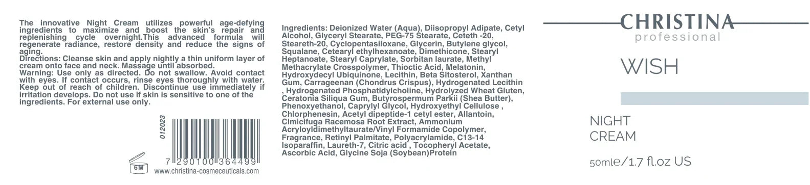 Christina Wish Night Cream – retinol