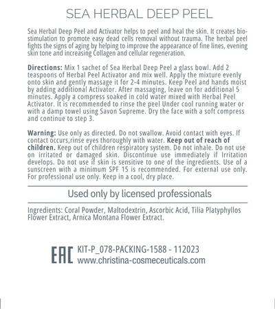 Christina Rose De Mer 2A+2B Sea Herbal Deep Peel Kit (20sachet+2activ) – peeling do twarzy