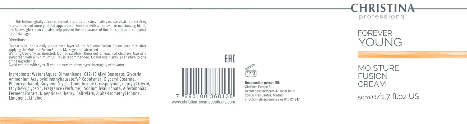 Christina Forever Young Moisture Fusion Cream - krem nawilżający z peptydami i kwasem hialuronowym do codziennej pielęgnacji twarzy