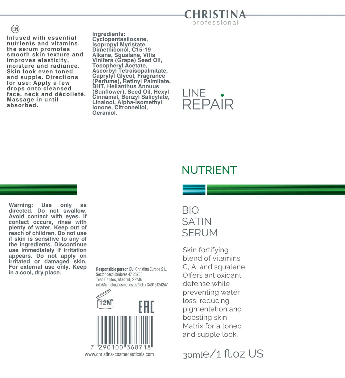 Bio Satin Serum - Intensive Moisturizing and Nourishing