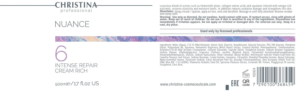 パック・フェイスマスク CHRISTINA NUANCE 6 Intense Repair Cream Christina Nuance 6 Intense Repair Cream Rich – cream for