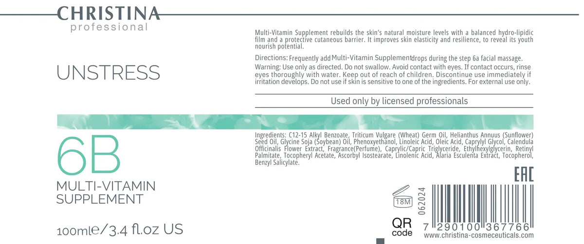 Unstress Step 6b:Multy Vitamin Supplement Soothing Probiotic
