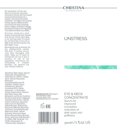 Christina Unstress Eye and Neck Concentrate – pielęgnacja szyi i dekoltu – na cerę naczynkową – cream