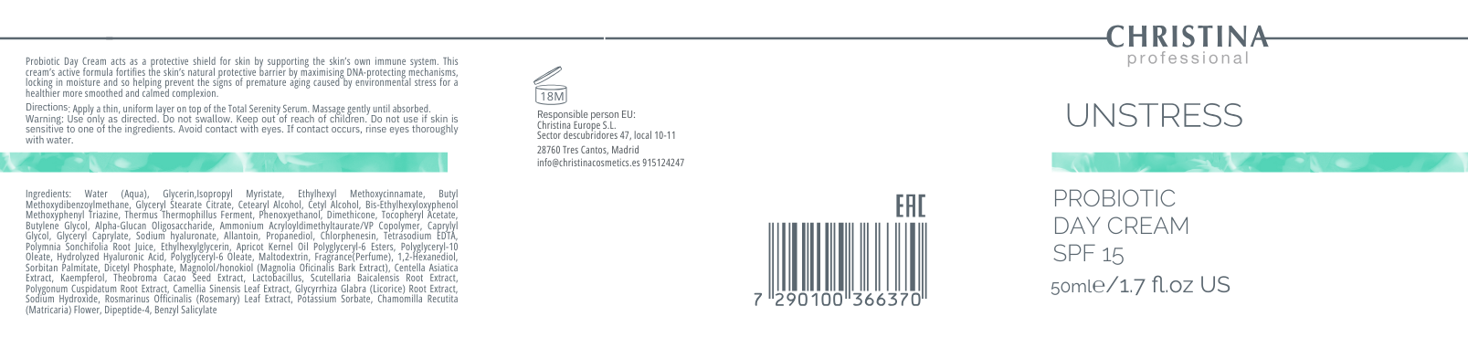 Krem na dzień o działaniu probiotycznym SPF 15