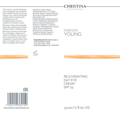orever Young Day Eye Cream Christina z SPF 15 - odnawiający krem pod oczy z retinolem redukujący zmarszczki i cienie