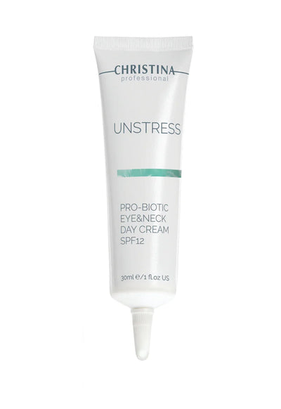 Christina Unstress Pro Biotic Eye & Neck Day Cream SPF 8 – pielęgnacja szyi i dekoltu – SPF – na cerę naczynkową – cream